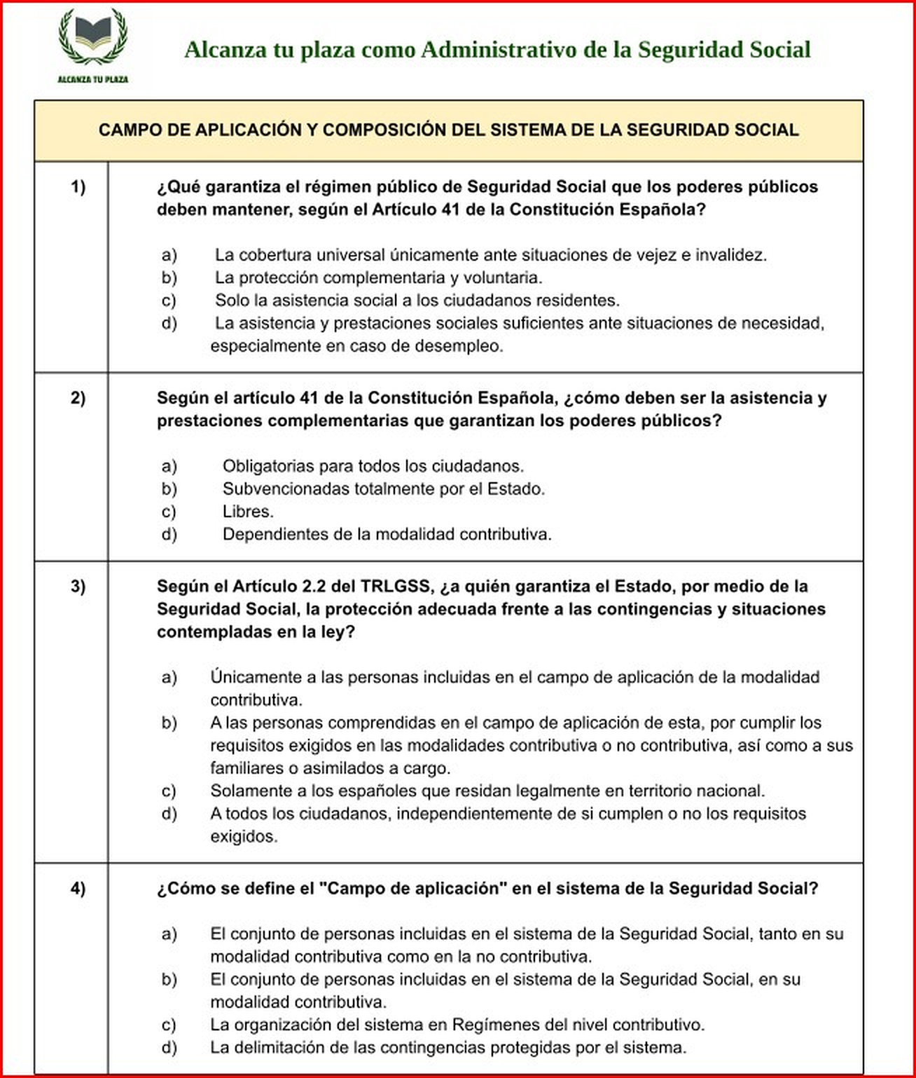 Test Seguridad Social