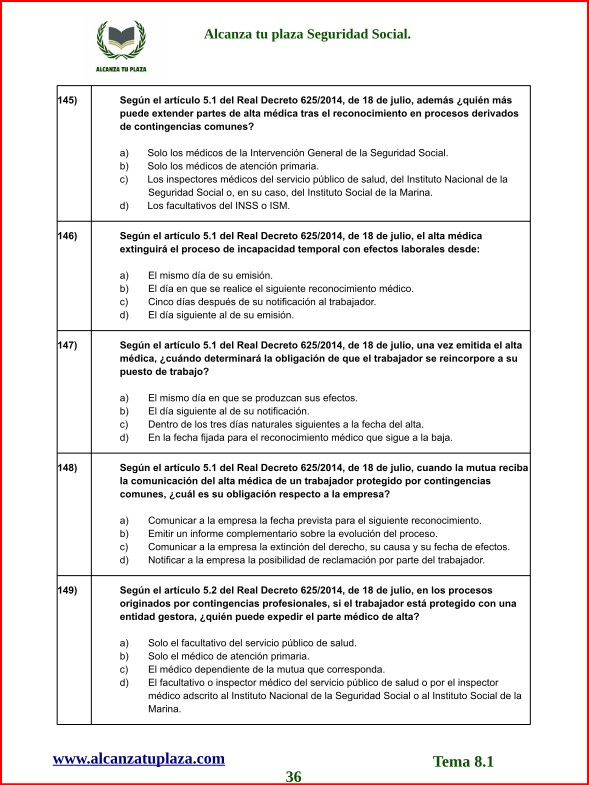 TEST TEMA 8.1 EN PDF PARTE ESPECÍFICA - Imagen 2
